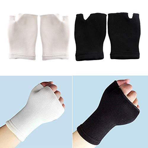 1 par de Guantes de Palm elástico muñeca de la Mano Compatible con Artritis Ayuda del Apoyo de la Manga (Color : White)