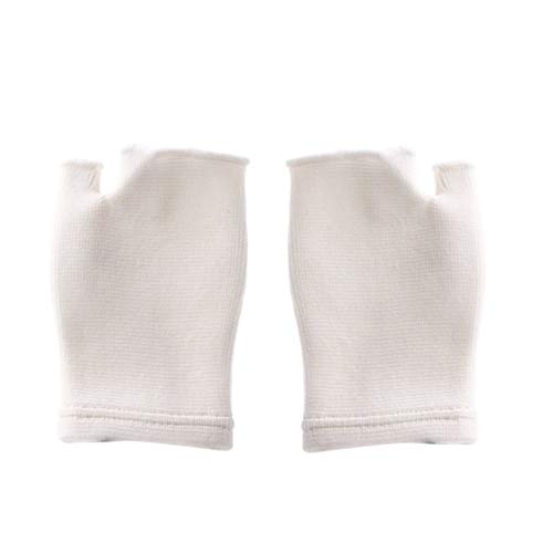 1 par de Guantes de Palm elástico muñeca de la Mano Compatible con Artritis Ayuda del Apoyo de la Manga (Color : White)
