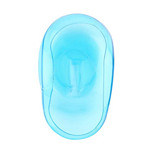 1 par de oreja de silicona cubierta protectora del oído protector Silicona Transparente del oído a Clear Cover per capelli in silicone Cover per tintura per capelli Protect Salon (azul)