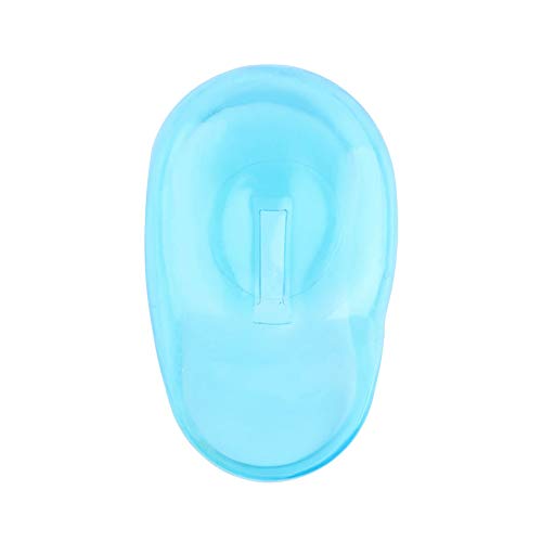 1 par de oreja de silicona cubierta protectora del oído protector Silicona Transparente del oído a Clear Cover per capelli in silicone Cover per tintura per capelli Protect Salon (azul)