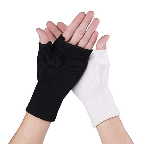 1 par elástico Brace Palma del Guante muñeca de la Mano Compatible con Artritis de Manguitos de Apoyo New Palm Apoyo cómodo Protector de la Manga (Color : Black)