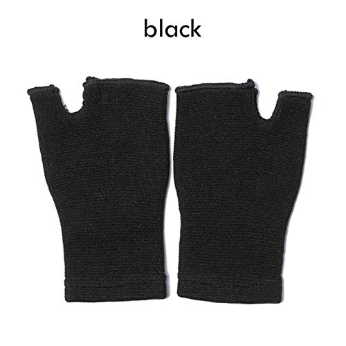 1 par elástico Brace Palma del Guante muñeca de la Mano Compatible con Artritis de Manguitos de Apoyo New Palm Apoyo cómodo Protector de la Manga (Color : Black)