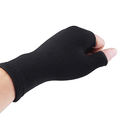 1 par elástico Brace Palma del Guante muñeca de la Mano Compatible con Artritis de Manguitos de Apoyo New Palm Apoyo cómodo Protector de la Manga (Color : Black)