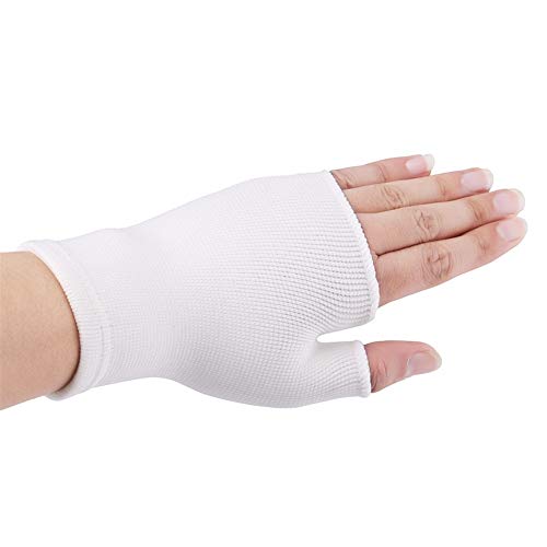 1 par elástico Brace Palma del Guante muñeca de la Mano Compatible con Artritis de Manguitos de Apoyo New Palm Apoyo cómodo Protector de la Manga (Color : White)