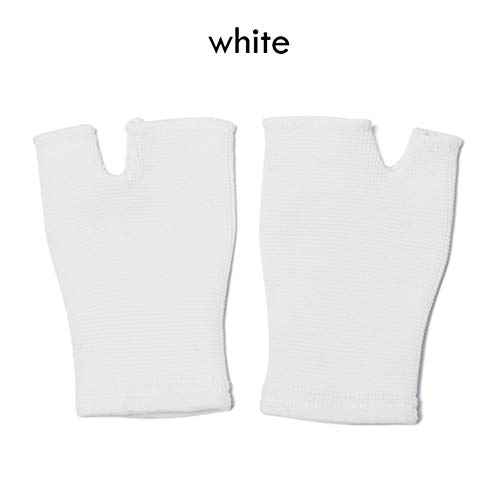 1 par elástico Brace Palma del Guante muñeca de la Mano Compatible con Artritis de Manguitos de Apoyo New Palm Apoyo cómodo Protector de la Manga (Color : White)