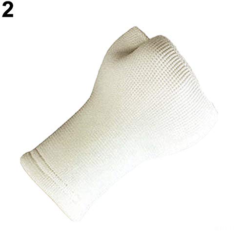 1 par Unisex elástico Guantes de Palm Deporte muñeca de la Mano de la Artritis Ayuda del Apoyo de la Manga (Color : White)