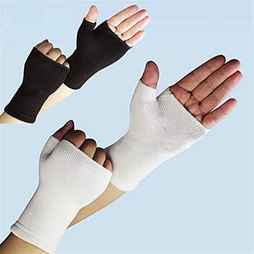 1 par Unisex elástico Guantes de Palm Deporte muñeca de la Mano de la Artritis Ayuda del Apoyo de la Manga (Color : White)