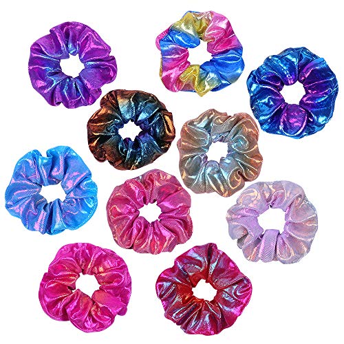 10 Pcs Velvet Elástico Hair Scrunchies, Brillantes Gomas de Hair, Multicolor Banda Pelo Stretchy, Accesorios Para El Cabello Ponytail Titular Para Mujeres Niñas Accesorios