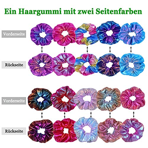 10 Pcs Velvet Elástico Hair Scrunchies, Brillantes Gomas de Hair, Multicolor Banda Pelo Stretchy, Accesorios Para El Cabello Ponytail Titular Para Mujeres Niñas Accesorios