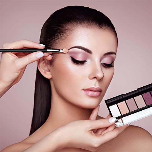10 Piezas Cepillo de Sombra de Ojos de con Mango Largo,Esponja de Goma Maquillaje Pinceles de Sombra Herramienta de Maquillaje Aplicador para Mujeres y Niñas
