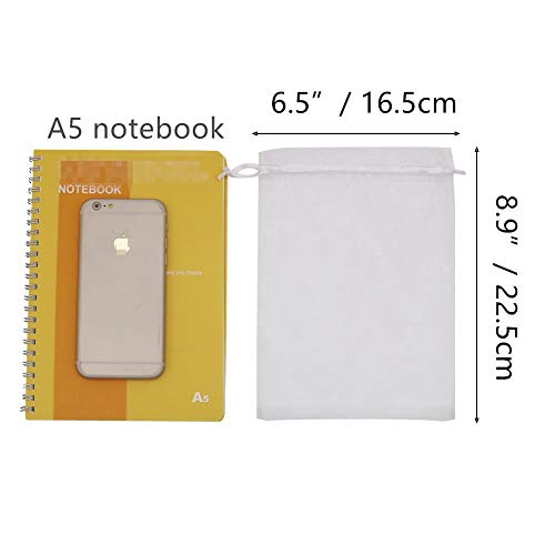 100 bolsas de organza blancas, grandes, 16,5 x 22,5 cm, con cordón de regalo, bolsas de malla para joyas de Navidad, bodas, fiestas de despedidas