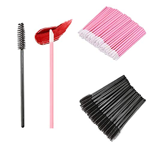 100 pincel de Labios Desechables, 100 Cepillo de Pestañas Desechable Cepillos Labios, para Brillo de Labios Pintalabios Perfecto Maquillaje Herramienta Kits