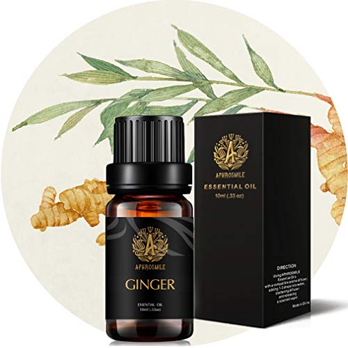 100% puro Ginger Aceite Perfumado para difusor, 0,33oz-10ml Aromaterapia Jengibre Aceite Esencial para humidificador, grado terapéutico jengibre fragancia aceite esencial para masaje, Casa