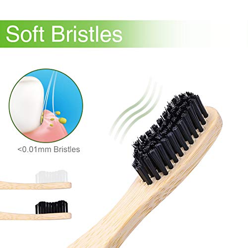 10PCS Cepillo de Dientes de Bambu, Ecológicos Bamboo Toothbrush Biodegradable Wood Eco Toothbrush con Cerdas Suaves para Adultos Niños