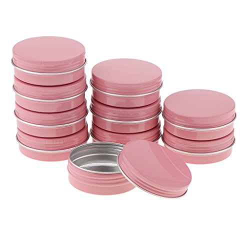 10pcs Cosméticos Caja de Aluminio Redondo Crema Envases de Bálsamo Labial Vacíos Frascos de Estaño - 10x60ml rosado