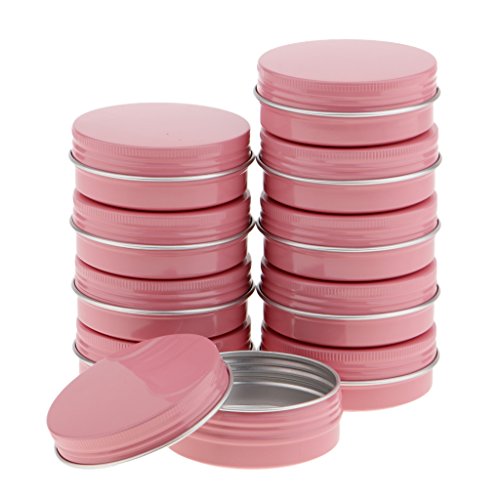 10pcs Cosméticos Caja de Aluminio Redondo Crema Envases de Bálsamo Labial Vacíos Frascos de Estaño - 10x60ml rosado