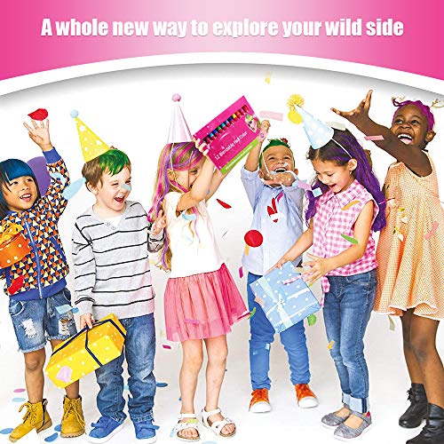 12 Colores Set tiza para el cabello, Tiza para el pelo, Maquillaje Infantil, WAWJ Lavables Coloración temporal Cabello Niños Regalos Cumpleaños,Festiva,Navidad