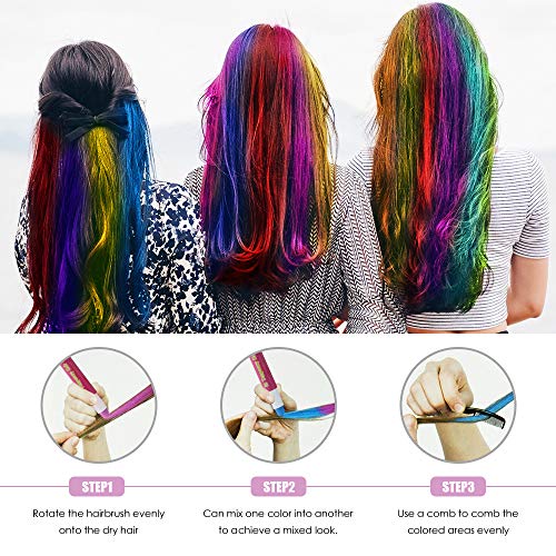12 Colores Set tiza para el cabello, Tiza para el pelo, Maquillaje Infantil, WAWJ Lavables Coloración temporal Cabello Niños Regalos Cumpleaños,Festiva,Navidad