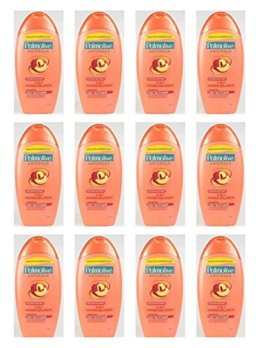 12 frascos de champú Palmolive 2 en 1 hidratante para todo tipo de cabello.