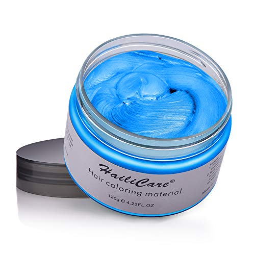 120g Cera para el cabello, Crema Para Colorante Pelo Temporal Duradera, Lavable Tinte Temporal Capilares, Color del Cabello Crema Para Colorante Pelo para Fiesta, Cosplay, Carnaval, Navidad - Azul