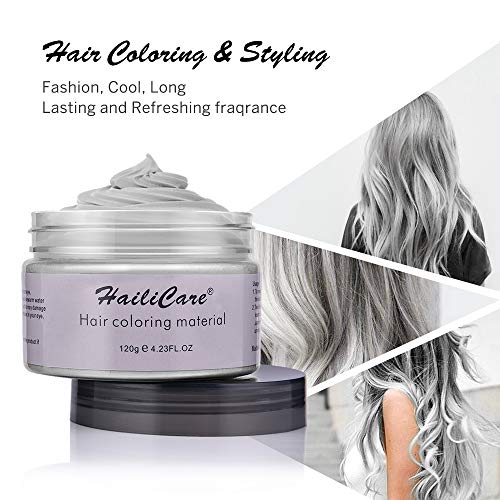 120g Cera para el cabello, Crema Para Colorante Pelo Temporal Duradera, Lavable Tinte Temporal Capilares, Color del Cabello Crema Para Colorante Pelo para Fiesta, Cosplay, Carnaval, Navidad - Blanco