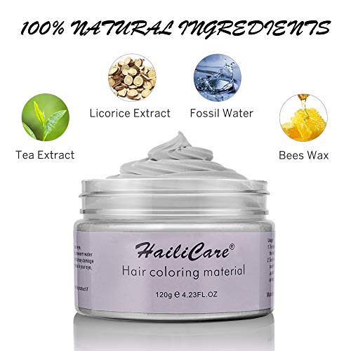 120g Cera para el cabello, Crema Para Colorante Pelo Temporal Duradera, Lavable Tinte Temporal Capilares, Color del Cabello Crema Para Colorante Pelo para Fiesta, Cosplay, Carnaval, Navidad - Blanco
