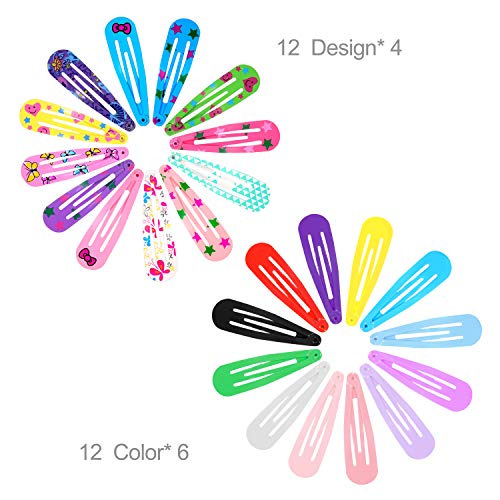 120pcs Pinza de Pelo, PAMIYO Metal Multicolor Pelo Horquillas Diseño de Impreso Coloridos Accesorios Cabello para Niñas Infantiles