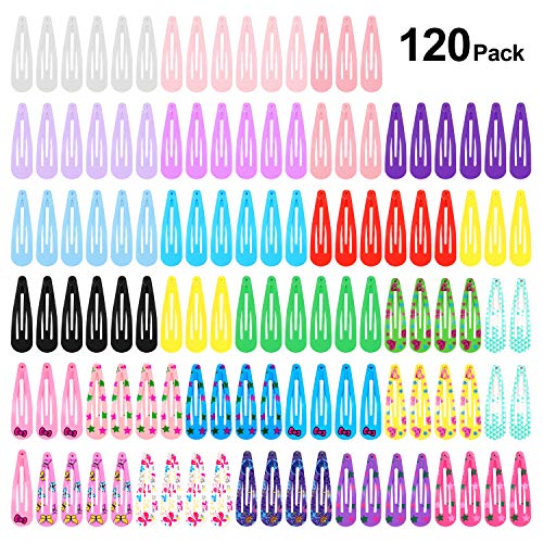 120pcs Pinza de Pelo, PAMIYO Metal Multicolor Pelo Horquillas Diseño de Impreso Coloridos Accesorios Cabello para Niñas Infantiles