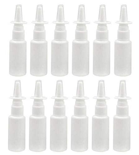 12pcs portátil recargables, caña de plástico botella de Spray Nasal maquillaje agua contenedor para el hogar y viajes uso blanco
