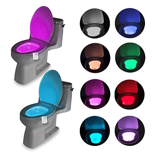 1pack Colorido Aseo Sensor De Movimiento Luz De La Noche De Inodoros Luz Del Baño Luz De La Noche Del Cuerpo Humano Automático Activado Movimiento Del Asiento De Tocador Del Sensor De Luces 16 Cambios