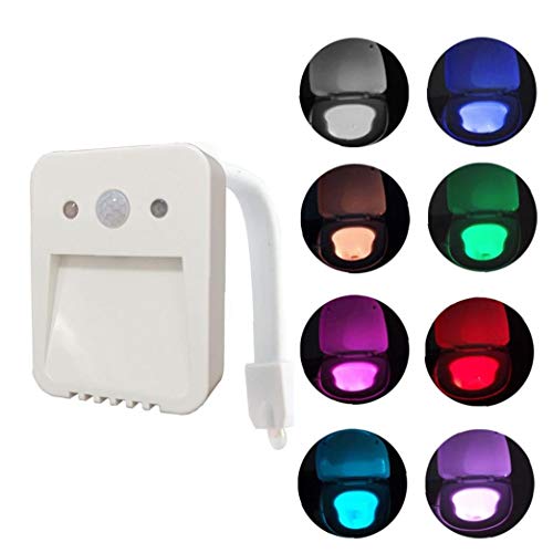 1pack Colorido Aseo Sensor De Movimiento Luz De La Noche De Inodoros Luz Del Baño Luz De La Noche Del Cuerpo Humano Automático Activado Movimiento Del Asiento De Tocador Del Sensor De Luces 16 Cambios