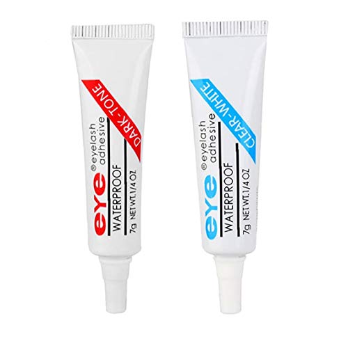 1PC fuerte influencia de la pestaña del pegamento adhesivo sin látex latigazo del aplicador de adhesivo hipoalergénico para la tira de pestañas Extensión pestañas artificiales (tono oscuro)