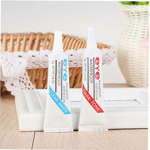 1PC fuerte influencia de la pestaña del pegamento adhesivo sin látex latigazo del aplicador de adhesivo hipoalergénico para la tira de pestañas Extensión pestañas artificiales (tono oscuro)