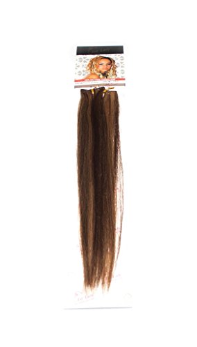 1st Lady Silky recto Natural Europea 3 pcs clip en extensiones de pelo humano con mezcla de Premium, número P4/27, Chocolate/fresa rubio, 45,7 cm 28 G