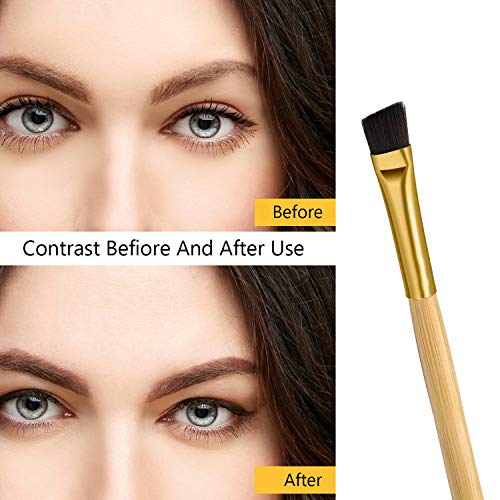 2 cepillos profesionales en ángulo doble para cejas y pestañas, de madera natural, cepillo para cejas, cepillo de cejas, cepillo de pestañas