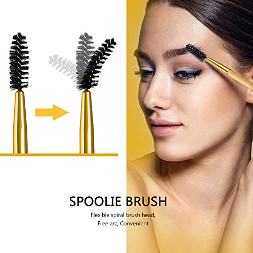 2 cepillos profesionales en ángulo doble para cejas y pestañas, de madera natural, cepillo para cejas, cepillo de cejas, cepillo de pestañas