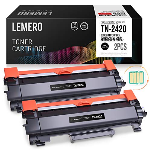 2 LEMERO Toner Compatible para Brother TN-2420 TN2420 TN-2410 [con Chip] para HL-L2310D HL-L2350DN HL-L2370DN HL-L2375DW MFC-L2710DN MFC-L2710DW MFC-L2730DW MFC-L2750DW DCP-L2510D DCP-L2530DW