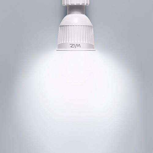 2-Pack bombillas LED WiZ inteligente con conexión WiFi, luz blanca, GU10. Regulable, 64.000 tonos de blanco. Funciona con Amazon Alexa y Google Home.