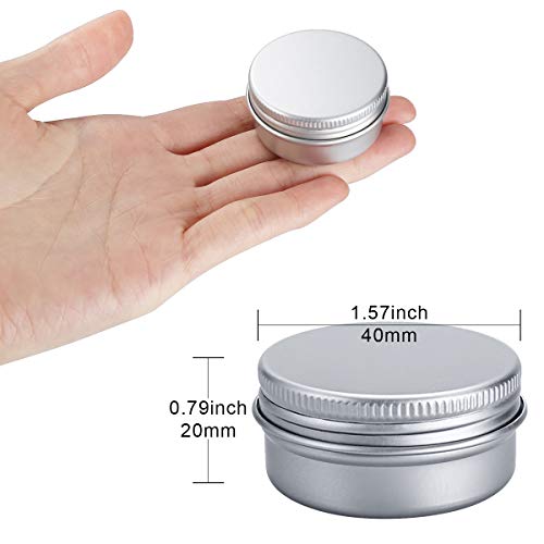 20 Piezas Tarros de Aluminio vacío Recipiente de cosmética para Crema loción máscaras Mini Velas cosméticos Arte de uñas (20 ml)