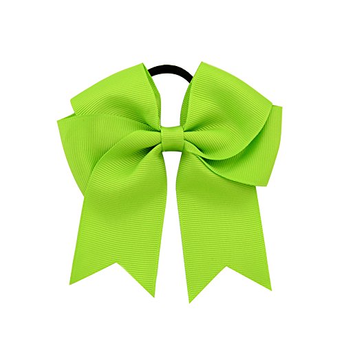 20 unids/lote 4.5 ''Grosgrain cinta arco con banda elástica para el pelo animadora arco Ponytail pelo titular para niñas/mujeres