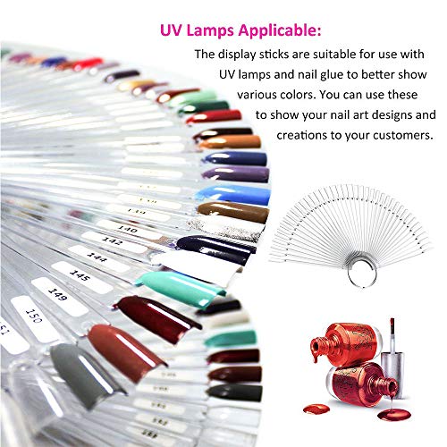 200 Soportes de Exhibición De Esmalte de Uñas, Arte de Uñas de Exhibición En Mostrador, Tarjetas de Colores Con Forma de Abanico de Esmalte de Uñas, Plantilla de Ejercicio de Muestra de Uñas