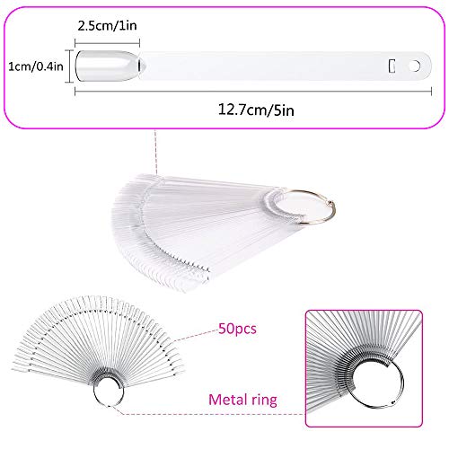 200 Soportes de Exhibición De Esmalte de Uñas, Arte de Uñas de Exhibición En Mostrador, Tarjetas de Colores Con Forma de Abanico de Esmalte de Uñas, Plantilla de Ejercicio de Muestra de Uñas