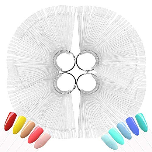 200 Soportes de Exhibición De Esmalte de Uñas, Arte de Uñas de Exhibición En Mostrador, Tarjetas de Colores Con Forma de Abanico de Esmalte de Uñas, Plantilla de Ejercicio de Muestra de Uñas
