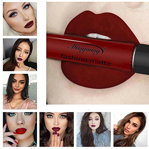 2018 Pintalabios Mate Larga Duracion Labial de Maquillaje Profesional para Niñas por ESAILQ