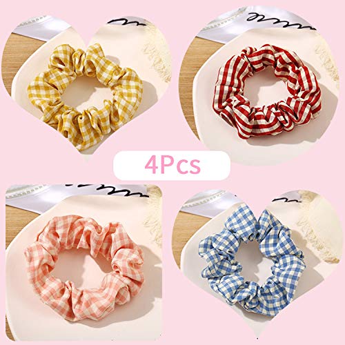 2020 Verano Fashion Daisy Scrunchies Gum Hairband, Mujeres Niñas Impresas Floral Elásticas Bandas De Pelo Diadema Diadema De Cola De Caballo Accesorio De Color Crema-