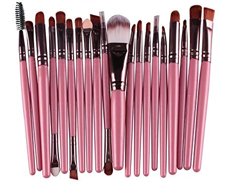 20pcs Cosméticos Cepillos Kit Maquillaje Ojos Cepillos Sombra de ojos Maquillaje Pinceles Set Delineador de ojos Pincel de mezcla Herramientas de maquillaje (