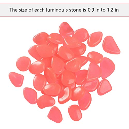 220 guijarros luminosos, resina decorativa grava, cielo nocturno luminoso, para acuario pecera, decoración de corredor de parque, maceta de flores, decoración de guijarros, color rosa