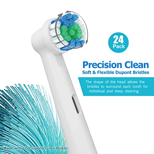 24 x Precision Clean Cabezales de repuesto Recambios Cepillo Cabezal de Recambio Para Braun y Oral-B Cepillo de Dientes Eléctrico