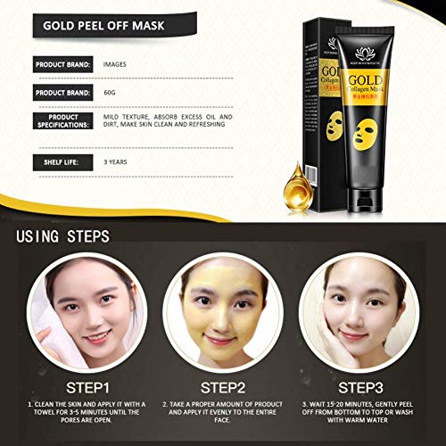 24k Gold Bio Collagen Peel-off Facial Mask Whitening Anti-Wrinkle Face Masks Skin Care Face Lifting Firming Moisturize 60g