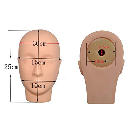 25cmx15cm Maniquí, De Cabeza Plana De Silicona Falsa Práctica Extensiones De Pestañas Maquillaje Modelo De Formación Masaje